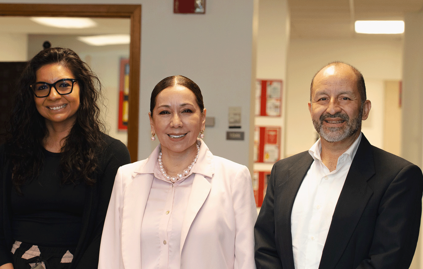 Consul General Orantes and Deputy Consul General Juan Carlos Hernández Wocker with staff from the Center for Mexican American and Latino/a Studies