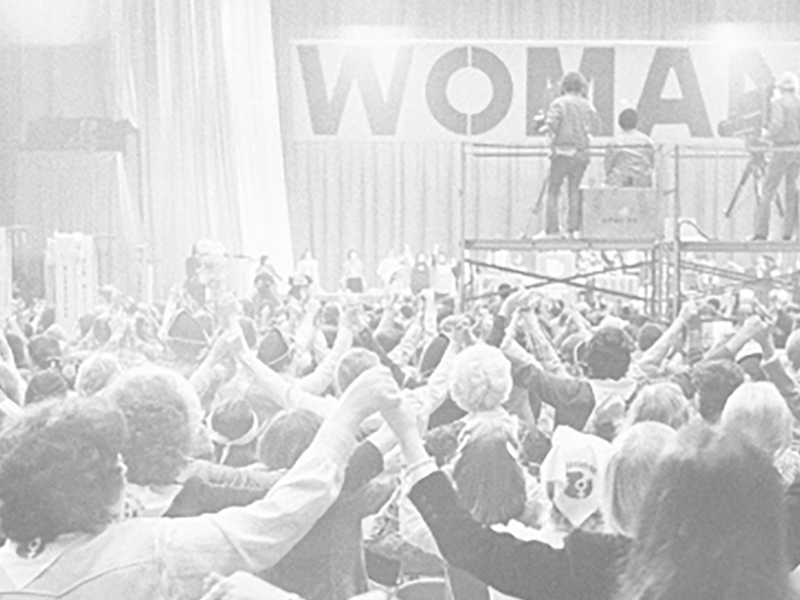 Photo of crowd at 1977 National Women's Conference.