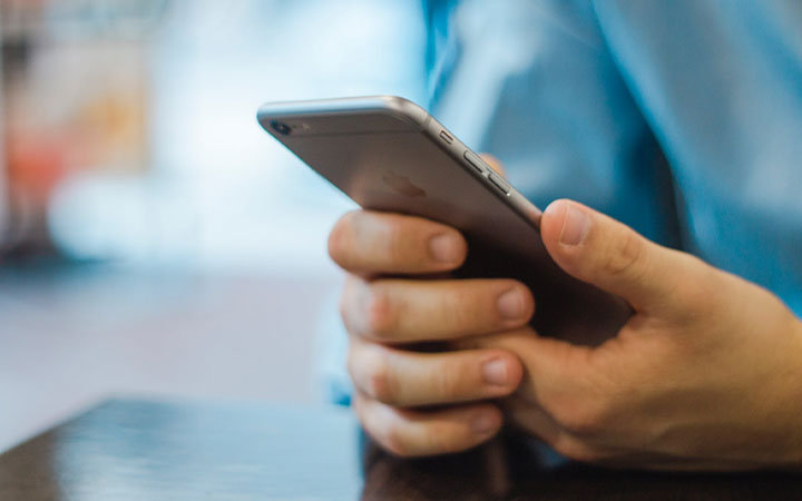 Person holding phone