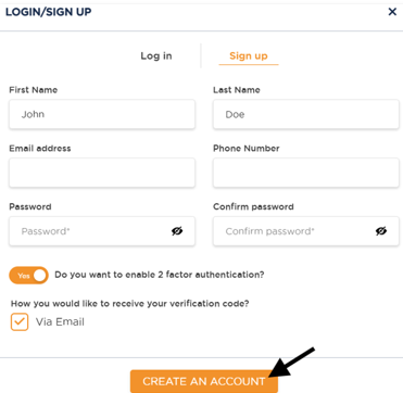 create account