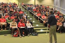 Dr. Bob Brier lectures to Human Sit students.