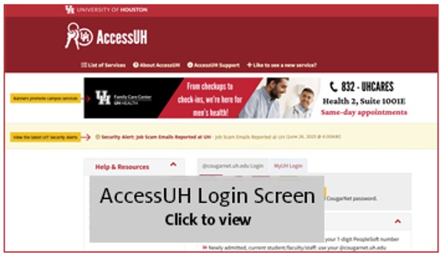 AccessUH Microsoft 365 Login 