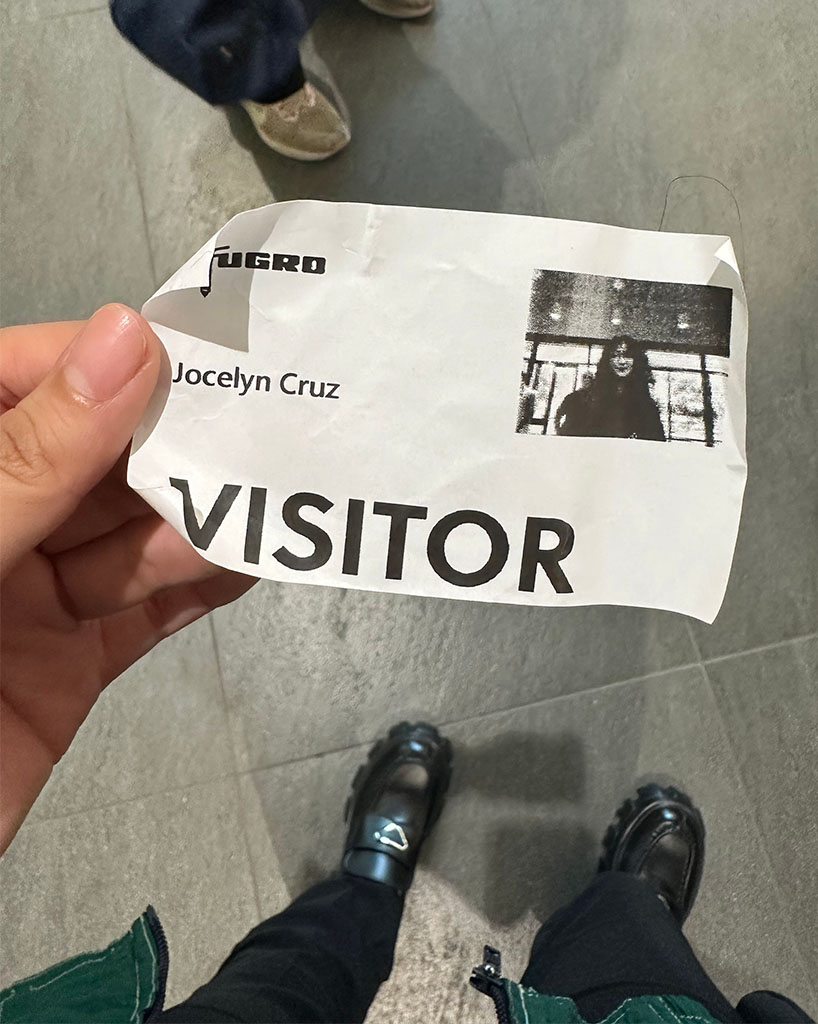 My visitor badge for the tour!