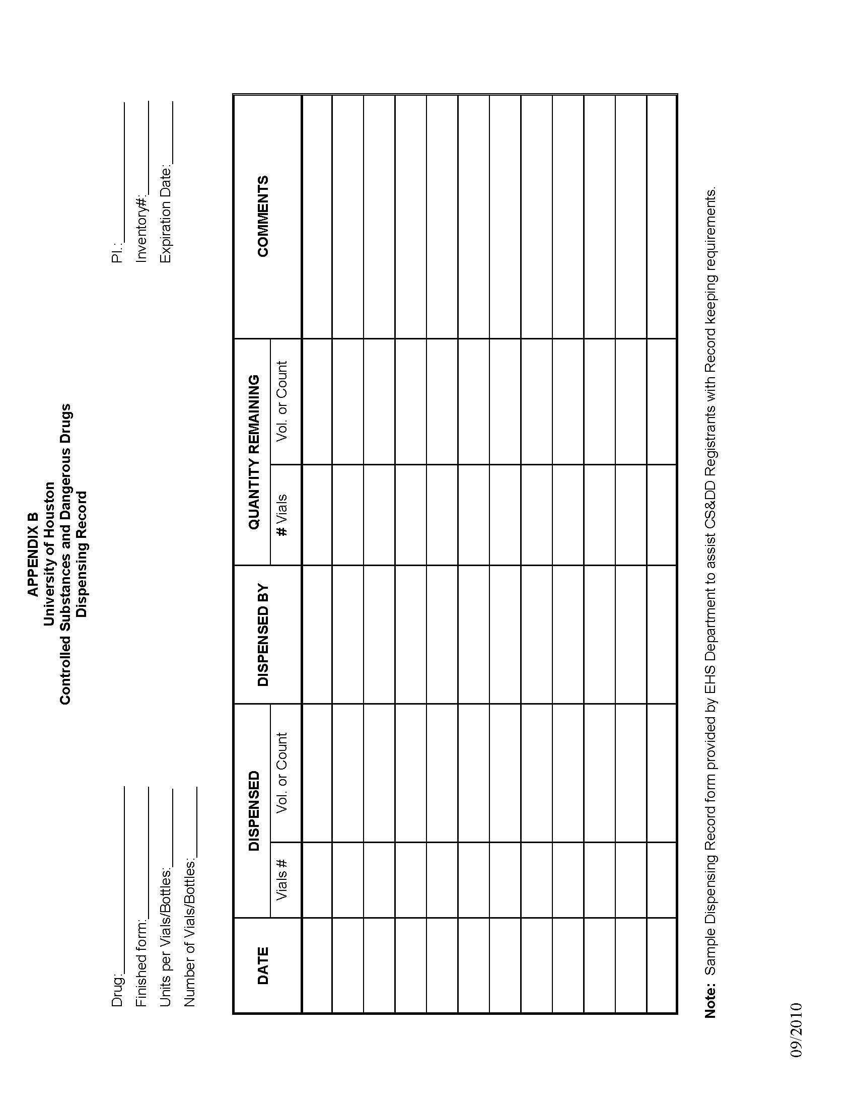 dispensing record